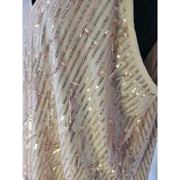Maurices Sequin Fringe Dressy Tank Size 2X Champagne Color Adj Straps MSP$36.90 - Picture 3 of 7